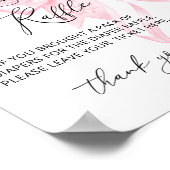 Roze Bow Meisje Baby shower Luier Raffle Poster (Hoek)