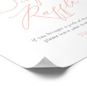 Roze Bow Meisje Baby shower Luier Raffle Teken Poster (Hoek)