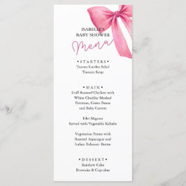 Roze Bow Meisje Baby shower Menu