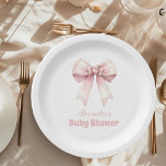 Roze Bow Meisje Baby shower Papieren Bordje<br><div class="desc">Maak uw baby shower onvergetelijk met onze roze Waterverf Bow Girl Baby shower Paper Borden. Deze prachtige borden combineren elegantie met gemak en creëren de perfecte sfeer om de komst van je kleine meisje te vieren. Afbeelding uw gasten genieten van lekkere lekkernijen op deze prachtig ontworpen borden. De delicate roze...</div>