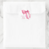 Roze Bow Meisje Baby shower Ronde Sticker (Tas)