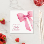 Roze Bow Meisje Baby shower Servet (Insitu)