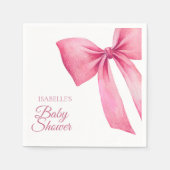 Roze Bow Meisje Baby shower Servet (Voorkant)