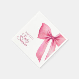 Roze Bow Meisje Baby shower Servet