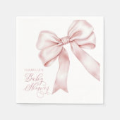 Roze Bow Meisje Baby shower Servet (Voorkant)