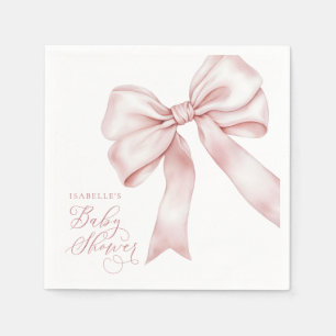 Roze Bow Meisje Baby shower Servet