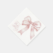 Roze Bow Meisje Baby shower Servet (Hoek)