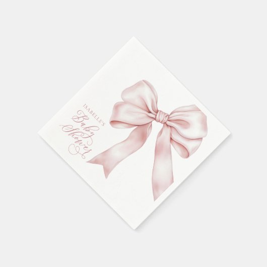Roze Bow Meisje Baby shower Servet (Hoek)