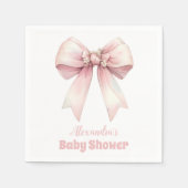 Roze Bow Meisje Baby shower Servet (Voorkant)
