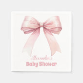 Roze Bow Meisje Baby shower Servet (Voorkant)