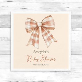 Roze Bow Meisje Baby shower Servet