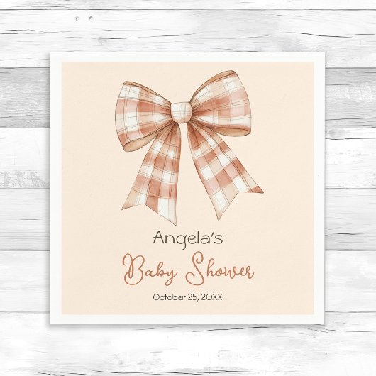 Roze Bow Meisje Baby shower Servet