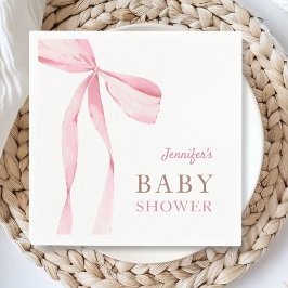 Roze Bow Meisje Baby shower Servet
