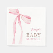 Roze Bow Meisje Baby shower Servet (Voorkant)