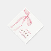 Roze Bow Meisje Baby shower Servet (Hoek)