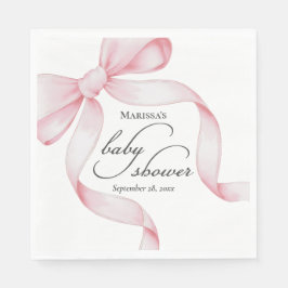 Roze Bow Meisje Baby shower Servet