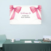 Roze Bow Meisje Baby shower Spandoek (Beurs)