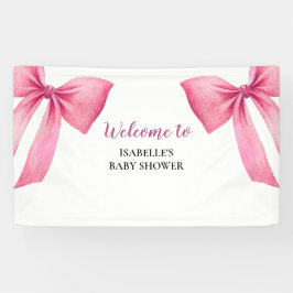 Roze Bow Meisje Baby shower Spandoek