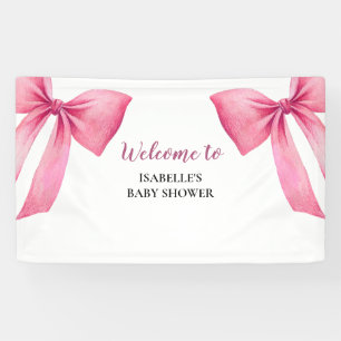 Roze Bow Meisje Baby shower Spandoek