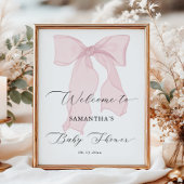 Roze Bow Meisje Baby shower Welkom Poster