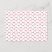 Roze Bow Meisje Lint Baby shower Luier Raffle Informatiekaartje (Achterkant)