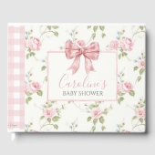Roze Bow Meisje Preppy Southern Baby shower Gastenboek (Voorkant)