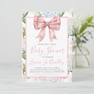 Roze Bow Meisje Preppy Southern Baby shower Kaart