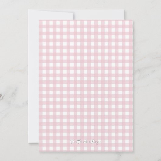 Roze Bow Meisje Preppy Southern Baby shower Kaart (Achterkant)
