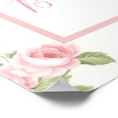 Roze Bow Meisje Preppy Southern Baby shower Poster (Hoek)