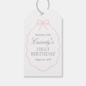  Roze Bow Meisje Verjaardag Cadeaulabel (Voorkant)