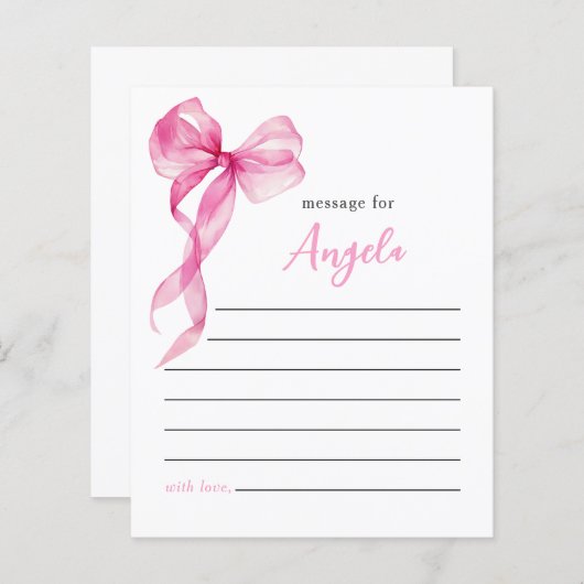 Roze Bow Meisjes 1e Verjaardag Time Capsule (Voorkant / Achterkant)