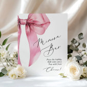 Roze Bow Mimosa bar Coquette Vrijgezellenfeest Poster