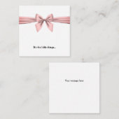 Roze bow Mini Dank u wel briefkaart (Voorkant / Achterkant)