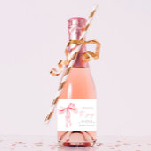 Roze Bow Mini Mousserende Wijnlabels Klaar voor Po Sparkling Wijnetiket