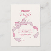 Roze Bow Minimalistisch Meisje Baby Showe Raffle D Informatiekaartje (Voorkant)