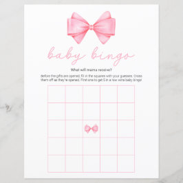 Roze Bow Modern Baby shower Bingogame