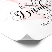 Roze Bow Modern Baby shower Drinken Poster (Hoek)