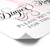 Roze Bow Modern Baby shower Luier Raffle Poster (Hoek)