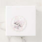 Roze Bow Modern Elegant Meisje Baby shower Bedankjes Labels (In situ)