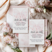 Roze Bow Modern Elegant Meisje Baby shower Boeken Informatiekaartje