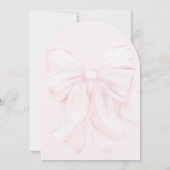 Roze Bow Modern Elegant Meisje Baby shower Kaart (Achterkant)