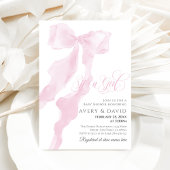 Roze Bow Modern Elegant Meisje Baby shower Kaart