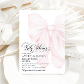 Roze Bow Modern Elegant Meisje Baby shower Kaart