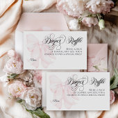 Roze Bow Modern Elegant Meisje Baby shower Luier Informatiekaartje