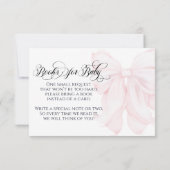 Roze Bow Modern Elegant Meisje Baby shower Luier Kaart (Achterkant)