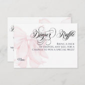 Roze Bow Modern Elegant Meisje Baby shower Luier Kaart (Voorkant / Achterkant)