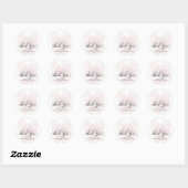 Roze Bow Modern Elegant Meisje Baby shower Ronde Sticker (Vel)