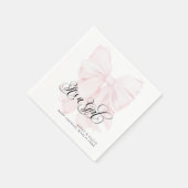 Roze Bow Modern Elegant Meisje Baby shower Servet (Hoek)