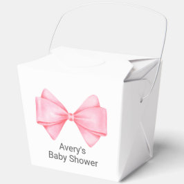 Roze Bow Modern Meisje Baby shower Bedankdoosjes