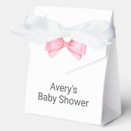 Roze Bow Modern Meisje Baby shower Bedankdoosjes